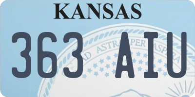 KS license plate 363AIU