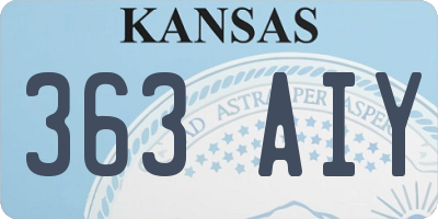 KS license plate 363AIY
