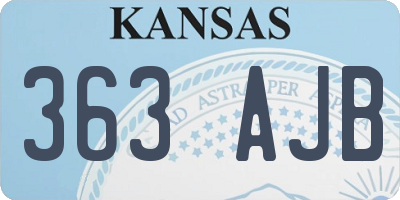 KS license plate 363AJB