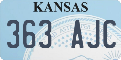 KS license plate 363AJC