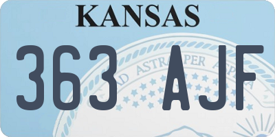 KS license plate 363AJF
