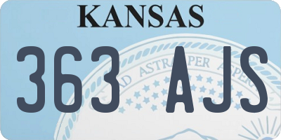 KS license plate 363AJS