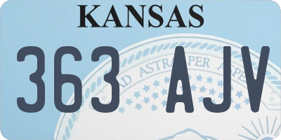 KS license plate 363AJV