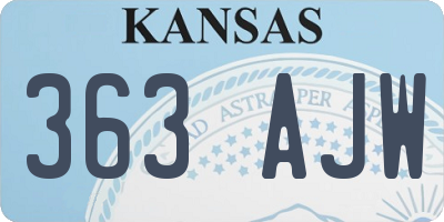 KS license plate 363AJW