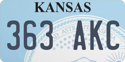 KS license plate 363AKC
