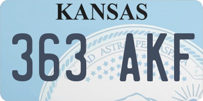 KS license plate 363AKF