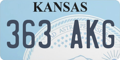KS license plate 363AKG