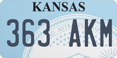 KS license plate 363AKM