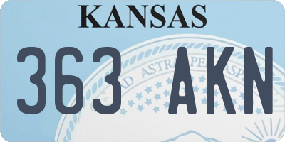KS license plate 363AKN