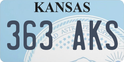 KS license plate 363AKS