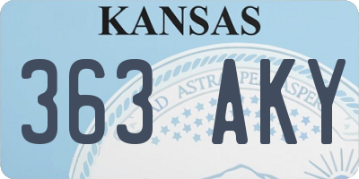 KS license plate 363AKY