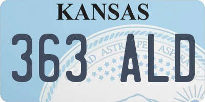 KS license plate 363ALD
