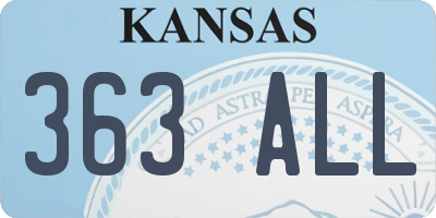 KS license plate 363ALL