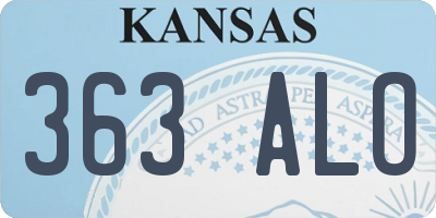 KS license plate 363ALO