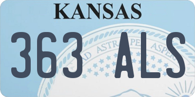 KS license plate 363ALS