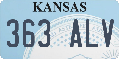 KS license plate 363ALV