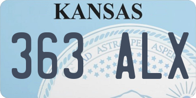 KS license plate 363ALX
