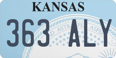 KS license plate 363ALY