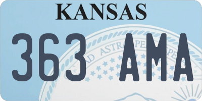 KS license plate 363AMA