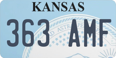 KS license plate 363AMF