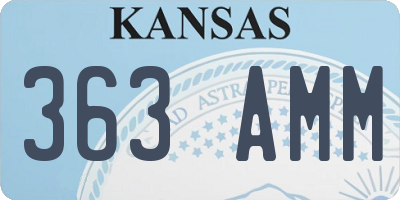 KS license plate 363AMM