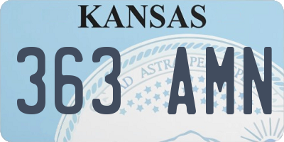 KS license plate 363AMN