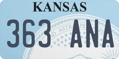 KS license plate 363ANA