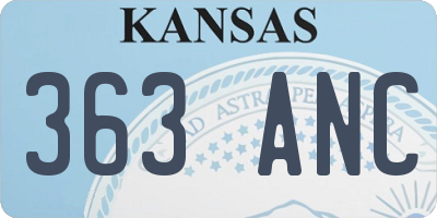 KS license plate 363ANC