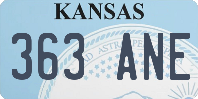 KS license plate 363ANE