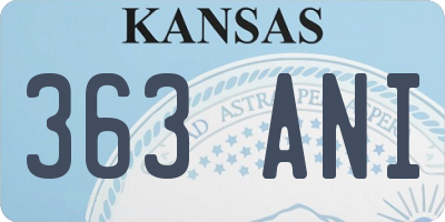 KS license plate 363ANI