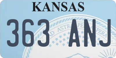 KS license plate 363ANJ