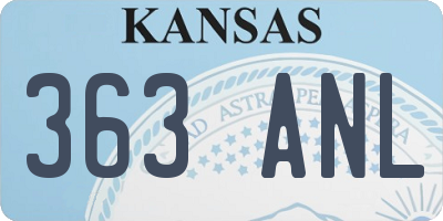 KS license plate 363ANL