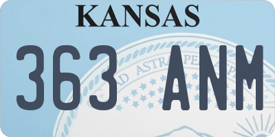 KS license plate 363ANM