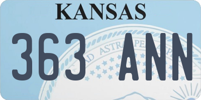 KS license plate 363ANN