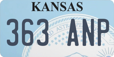 KS license plate 363ANP