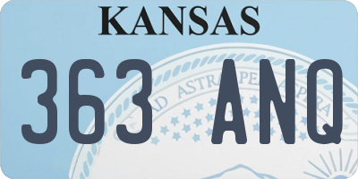 KS license plate 363ANQ