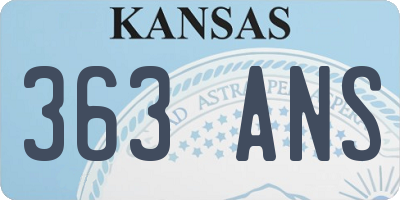 KS license plate 363ANS