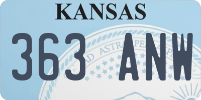 KS license plate 363ANW