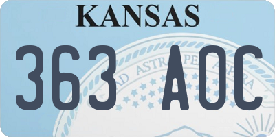 KS license plate 363AOC