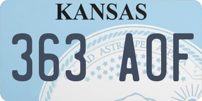 KS license plate 363AOF