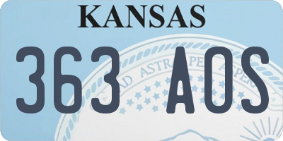 KS license plate 363AOS