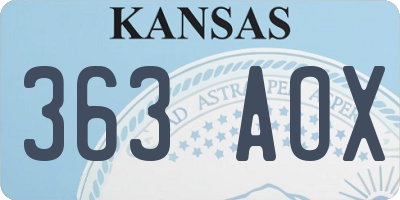 KS license plate 363AOX