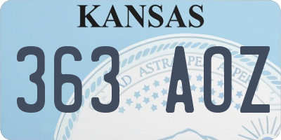 KS license plate 363AOZ