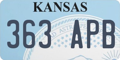 KS license plate 363APB