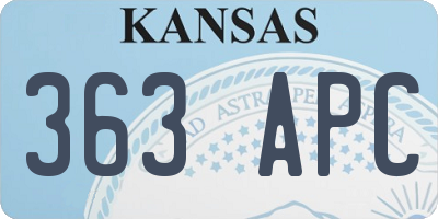 KS license plate 363APC
