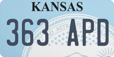 KS license plate 363APD