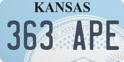 KS license plate 363APE