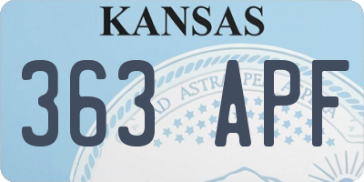 KS license plate 363APF