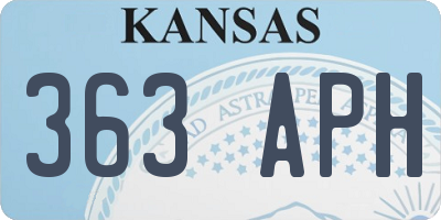 KS license plate 363APH