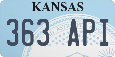 KS license plate 363API